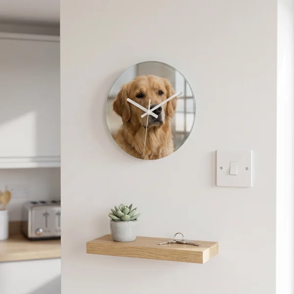 Glass Wall Clock (Round, 20cm)