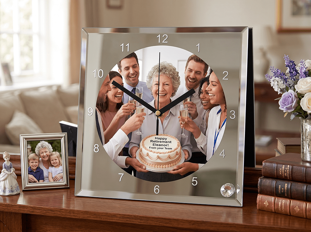 Personalised retirement gift with family photo